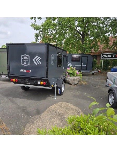 CRAFTMAX-OffRoad-Camping-Anhaenger-1300kg-Einachs-3.00x1.50x1.80m-mit-Klappe-nach-oben-Fenster-Tuer-100kmh-19