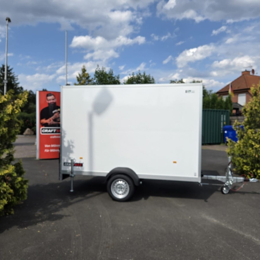 CRAFTMAX-Kofferanhaenger-1400-mit-Rampe-gebremst-super-leichte-Unique-Sandwichpanele-3.05×1.57x1.94m-100kmh-7