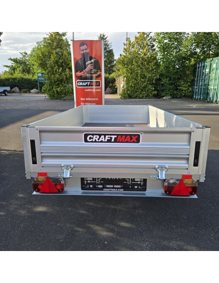 CRAFTMAX®-1300-ALU-Kastenanhaenger-2.51x1.28x0.35m-gebremst-V-Deichsel-100kmh-2