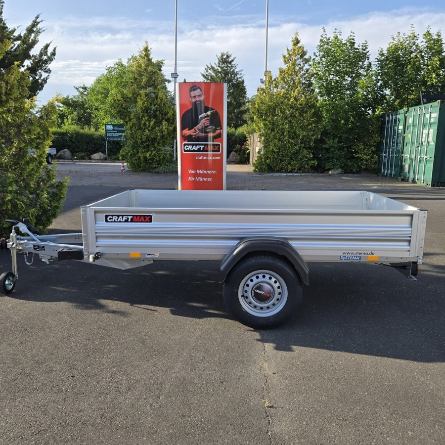 CRAFTMAX®-1300-ALU-Kastenanhaenger-2.51x1.28x0.35m-gebremst-V-Deichsel-100kmh-6