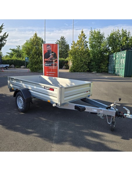 CRAFTMAX®-1300-ALU-Kastenanhaenger-2.51x1.28x0.35m-gebremst-V-Deichsel-100kmh-1