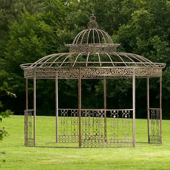 Luxus-Gartenpavillon-Runder-Rankpavillon-Palais-O-3.70m-im-prachtvollen-Rokoko-Stil-antikBronze-8