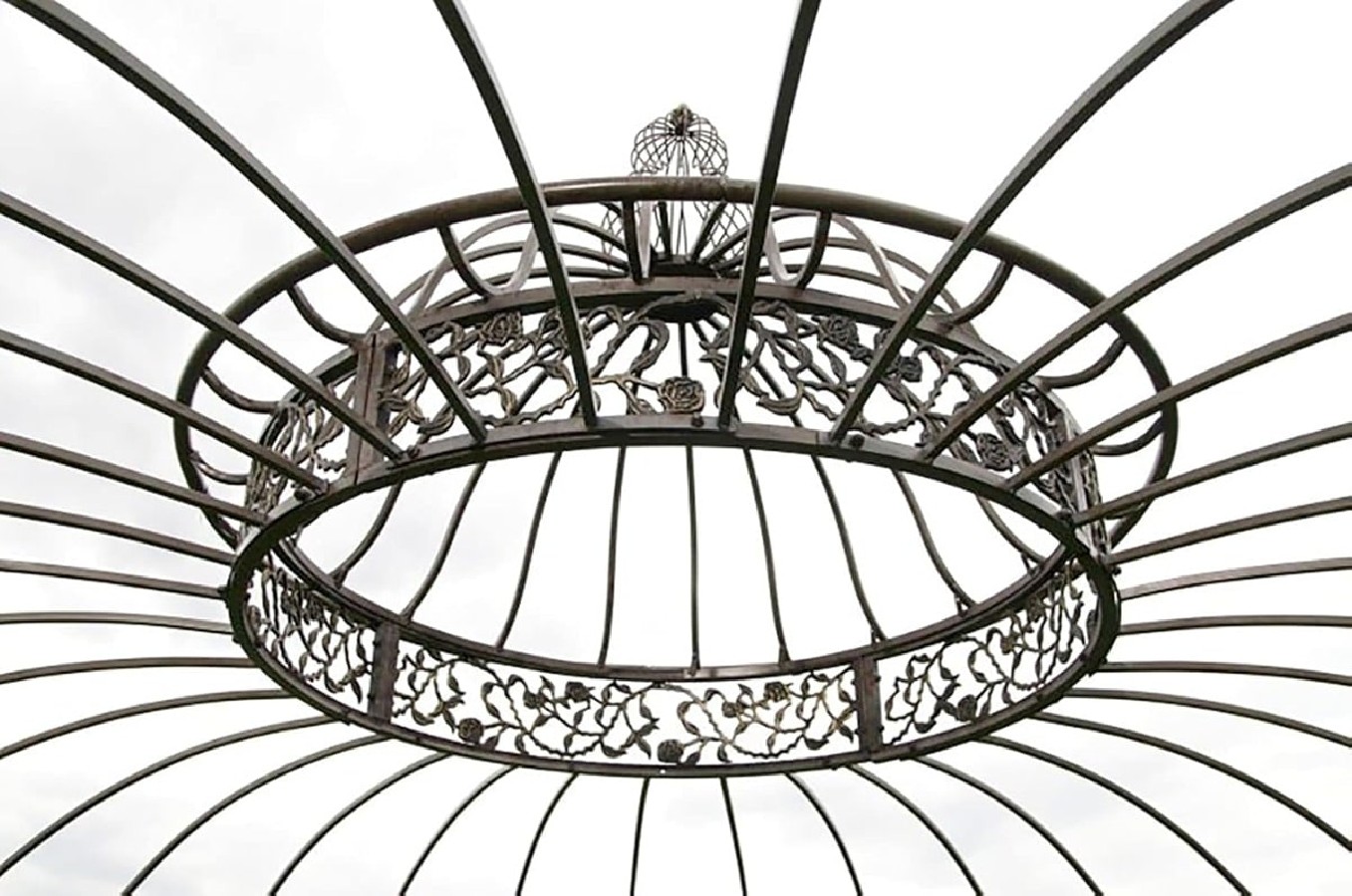 Luxus-Gartenpavillon-Runder-Rankpavillon-Palais-O-3.70m-im-prachtvollen-Rokoko-Stil-antikBronze-5