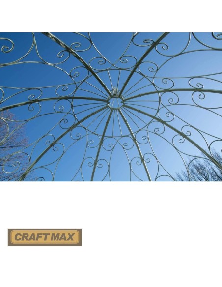 Romantischer-Jugendstil-Gartenpavillon-runder-Rosenpavillon-O-2.85m-Hoehe-3.10m-antik-gruen-6