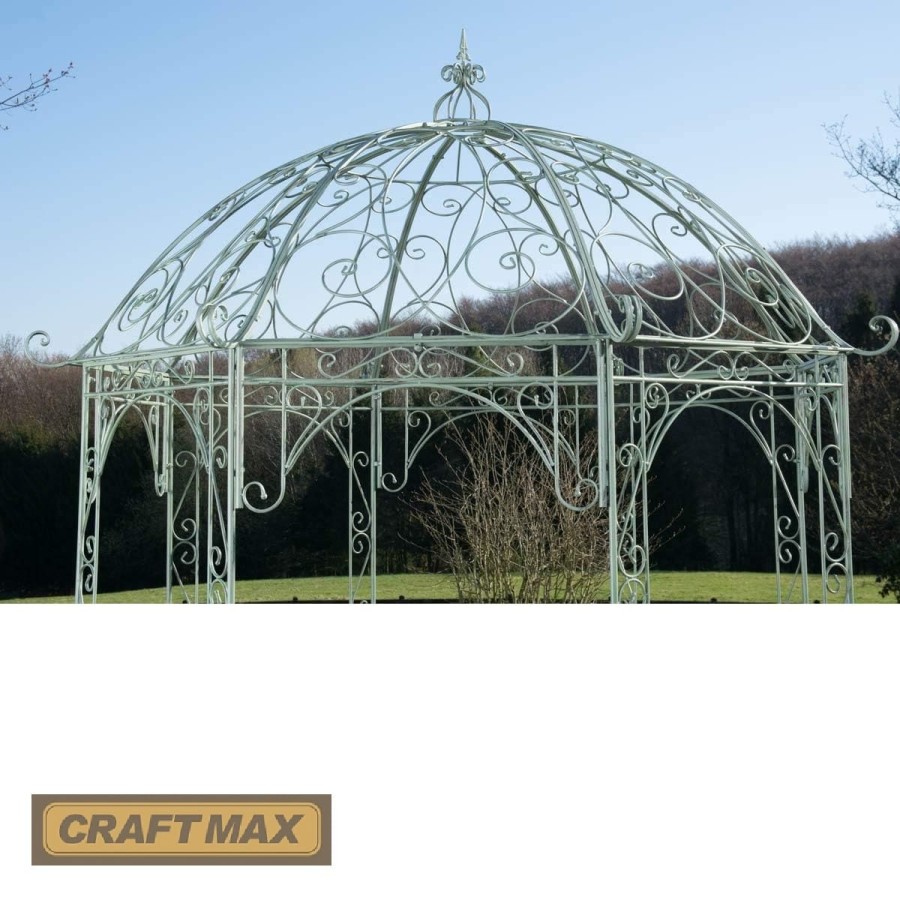 Romantischer-Jugendstil-Gartenpavillon-runder-Rosenpavillon-O-2.85m-Hoehe-3.10m-antik-gruen-4