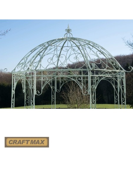Romantischer-Jugendstil-Gartenpavillon-runder-Rosenpavillon-O-2.85m-Hoehe-3.10m-antik-gruen-4