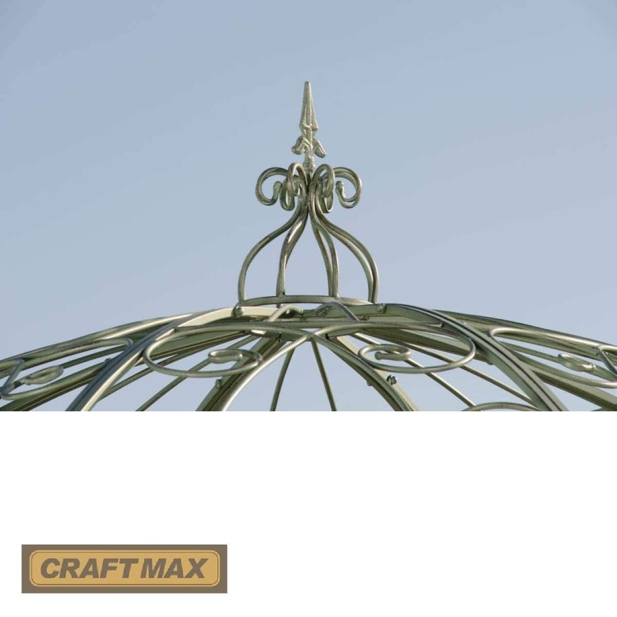 Romantischer-Jugendstil-Gartenpavillon-runder-Rosenpavillon-O-2.85m-Hoehe-3.10m-antik-gruen-2