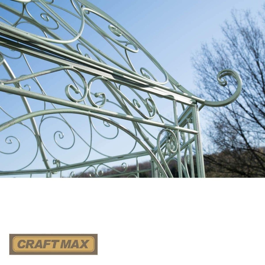 Romantischer-Jugendstil-Gartenpavillon-runder-Rosenpavillon-O-2.85m-Hoehe-3.10m-antik-gruen-5