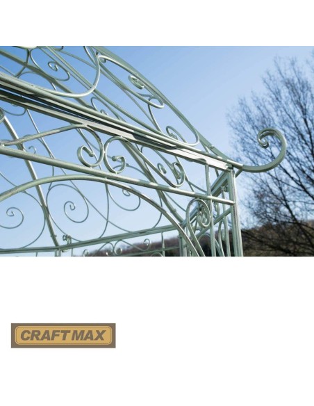 Romantischer-Jugendstil-Gartenpavillon-runder-Rosenpavillon-O-2.85m-Hoehe-3.10m-antik-gruen-5