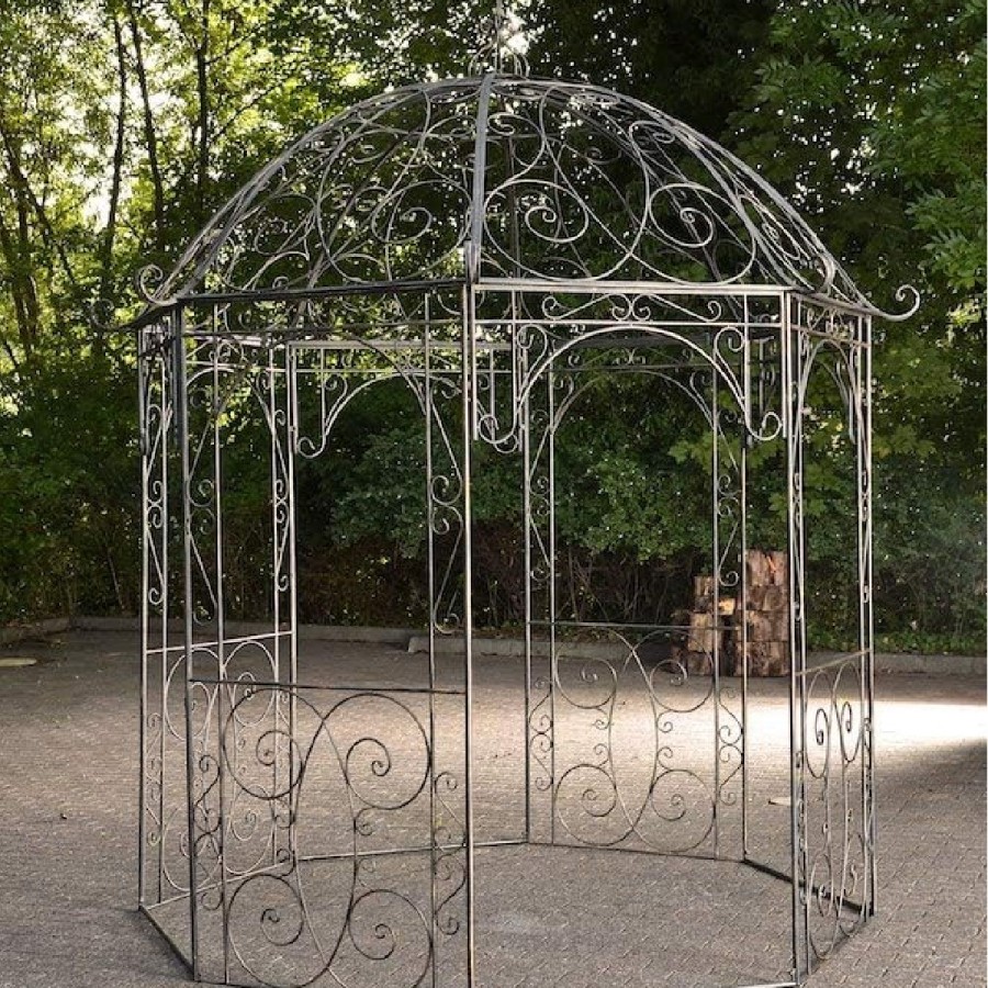 Romantischer-Jugendstil-Gartenpavillon-runder-Rosenpavillon-O-2.85m-Hoehe-3.10m-antik-bronze-6