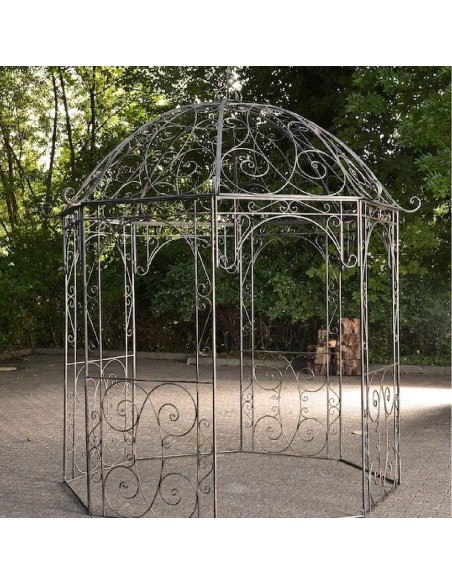 Romantischer-Jugendstil-Gartenpavillon-runder-Rosenpavillon-O-2.85m-Hoehe-3.10m-antik-bronze-6