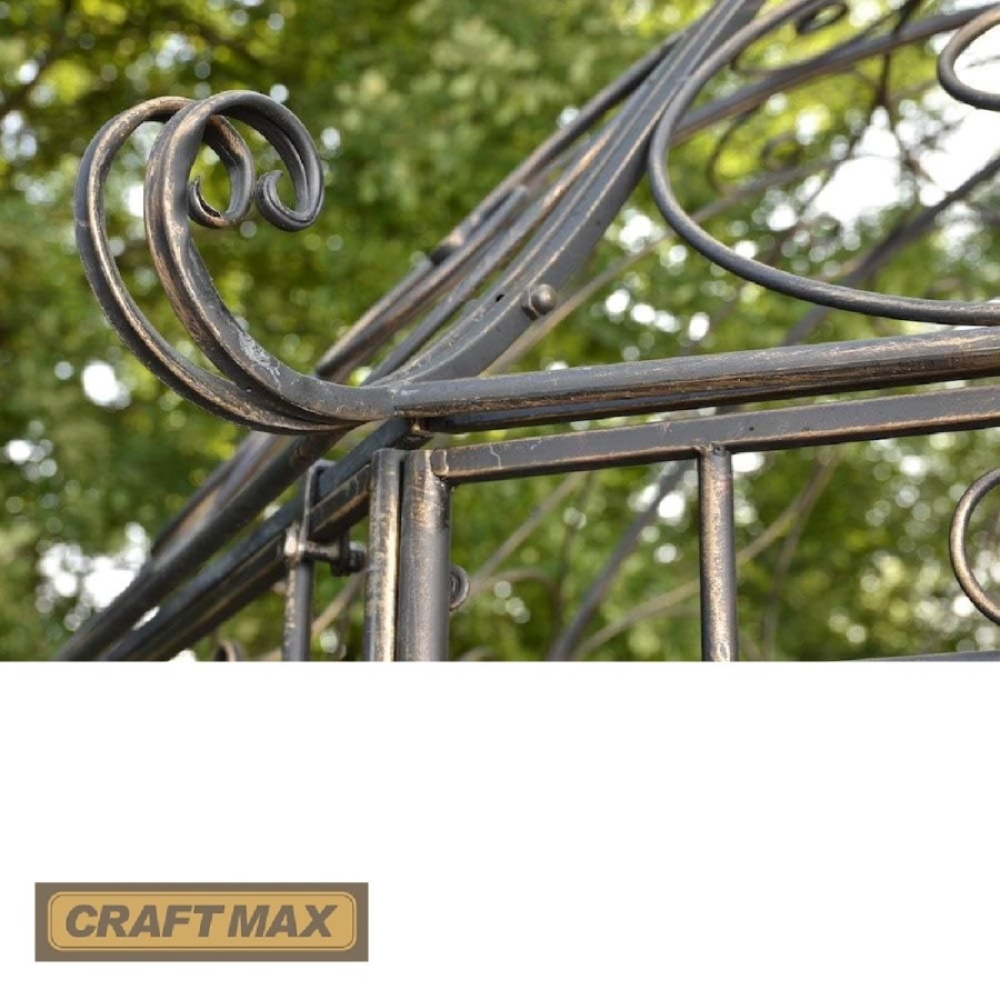 Romantischer-Jugendstil-Gartenpavillon-runder-Rosenpavillon-O-2.85m-Hoehe-3.10m-antik-bronze-3