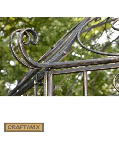 Romantischer-Jugendstil-Gartenpavillon-runder-Rosenpavillon-O-2.85m-Hoehe-3.10m-antik-bronze-3