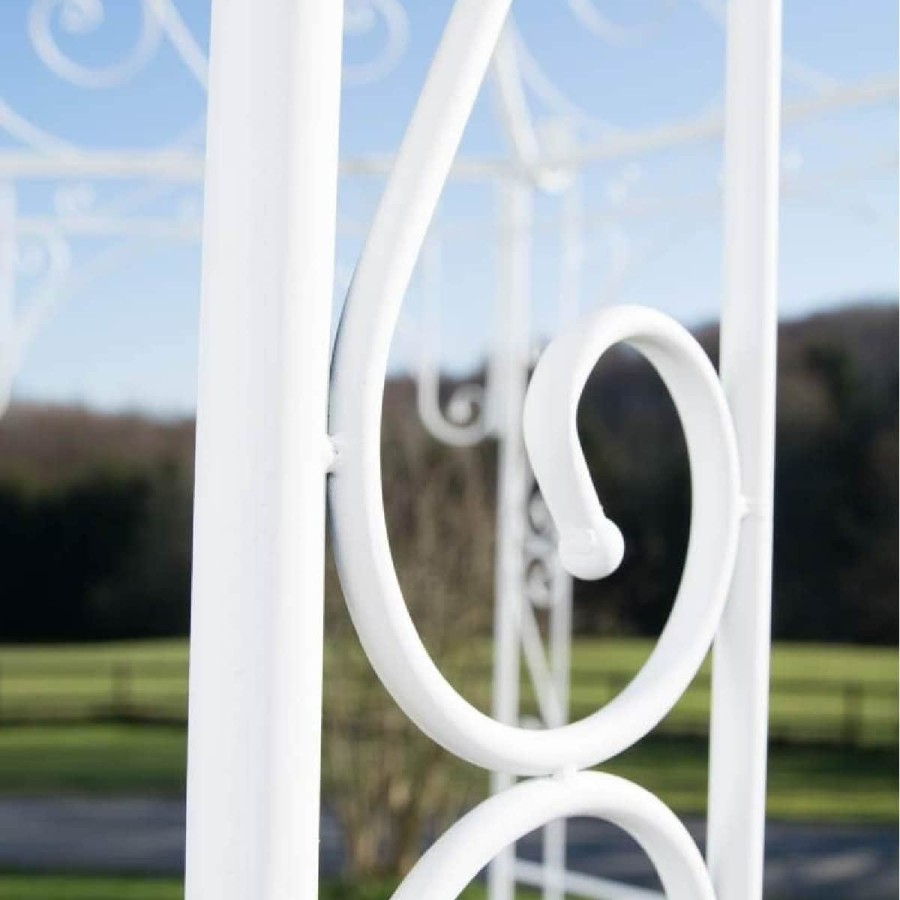 Romantischer-Jugendstil-Gartenpavillon-runder-Rosenpavillon-O-2.85m-Hoehe-3.10m-weiss-gepulvert-7