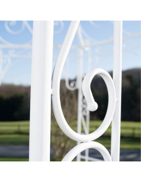 Romantischer-Jugendstil-Gartenpavillon-runder-Rosenpavillon-O-2.85m-Hoehe-3.10m-weiss-gepulvert-7