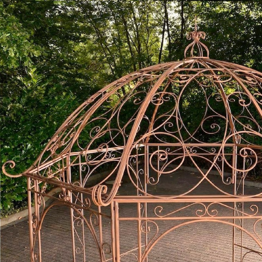 Romantischer-Jugendstil-Gartenpavillon-runder-Rosenpavillon-O-2.85-m-Hoehe-3.10-m-antik-braun-5