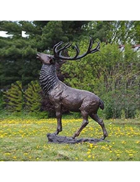 The-Deer-Bronzeskulptur-beeindruckende-handgefertigte-Skulptur-fuer-Ihren-Garten-Park-Villa