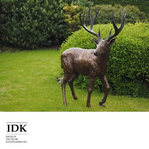 Junger-Hirsch-Bronzeskulptur-beeindruckende-handgefertigte-Skulptur-fuer-Ihren-Garten-Park-Villa-155x130x58cm