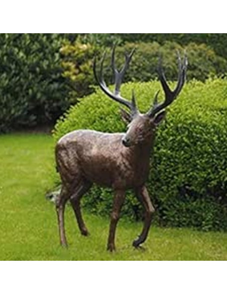 The-young-Deer-Bronzeskulptur-beeindruckende-handgefertigte-Skulptur-fuer-Ihren-Garten-Park-Villa-155x130x58cm