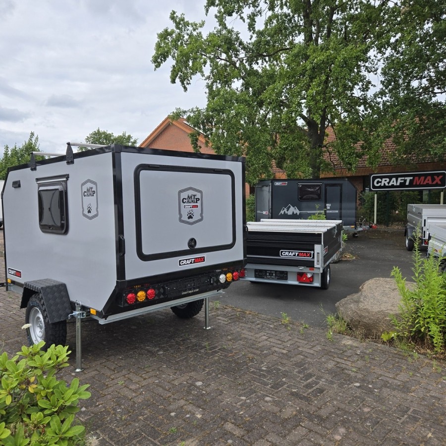 CRAFTMAX-OffRoad-Camping-Anhaenger-1300kg-Einachs-3.00x1.50x1.80m-mit-Klappe-nach-oben-Fenster-Tuer-100kmh-19