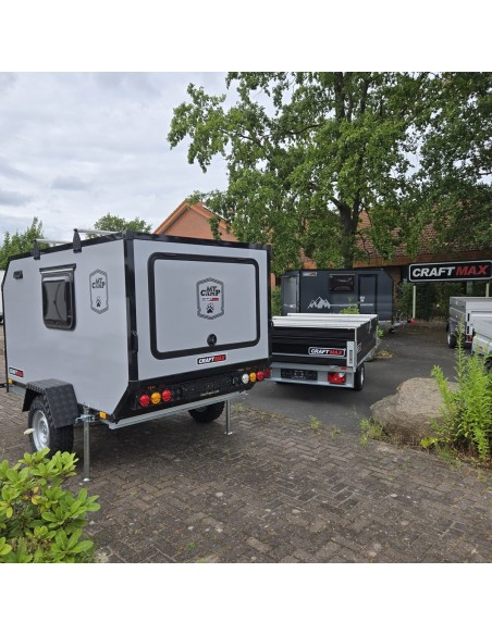 CRAFTMAX-OffRoad-Camping-Anhaenger-1300kg-Einachs-3.00x1.50x1.80m-mit-Klappe-nach-oben-Fenster-Tuer-100kmh-19
