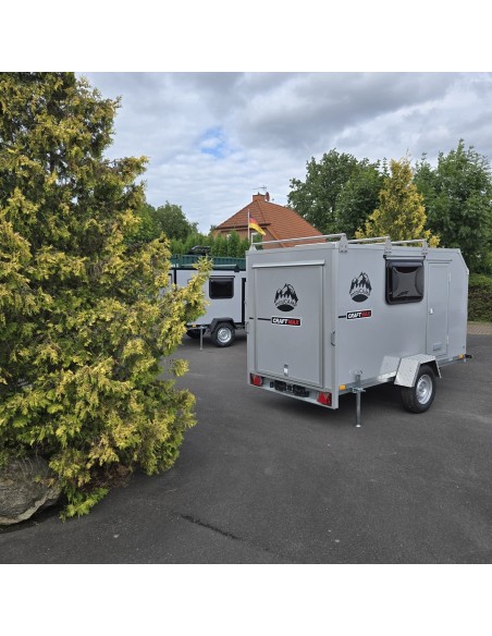 OffRoad-750-mini-Camper-PKW-Anhaenger-3.05x1.47x1.60m-Klappe-nach-oben-2-Fenster-Tuer-3-Dachtraeger-100kmh-gebremst-3