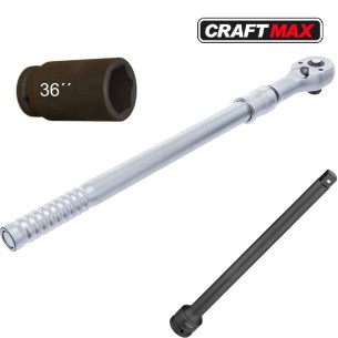 Teleskop-Umschaltknarre-Knarre-Radlader-Radmontage-Set-Ratsche-Dreiviertel-Zoll-20-mm-bis-985-mm-Verlaengerung-400mm-lange-Steck
