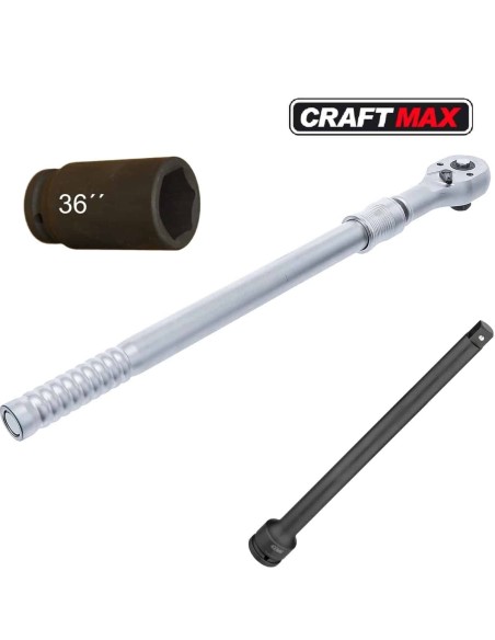 Teleskop-Umschaltknarre-Knarre-Radlader-Radmontage-Set-Ratsche-Dreiviertel-Zoll-20-mm-bis-985-mm-Verlaengerung-400mm-lange-Steck