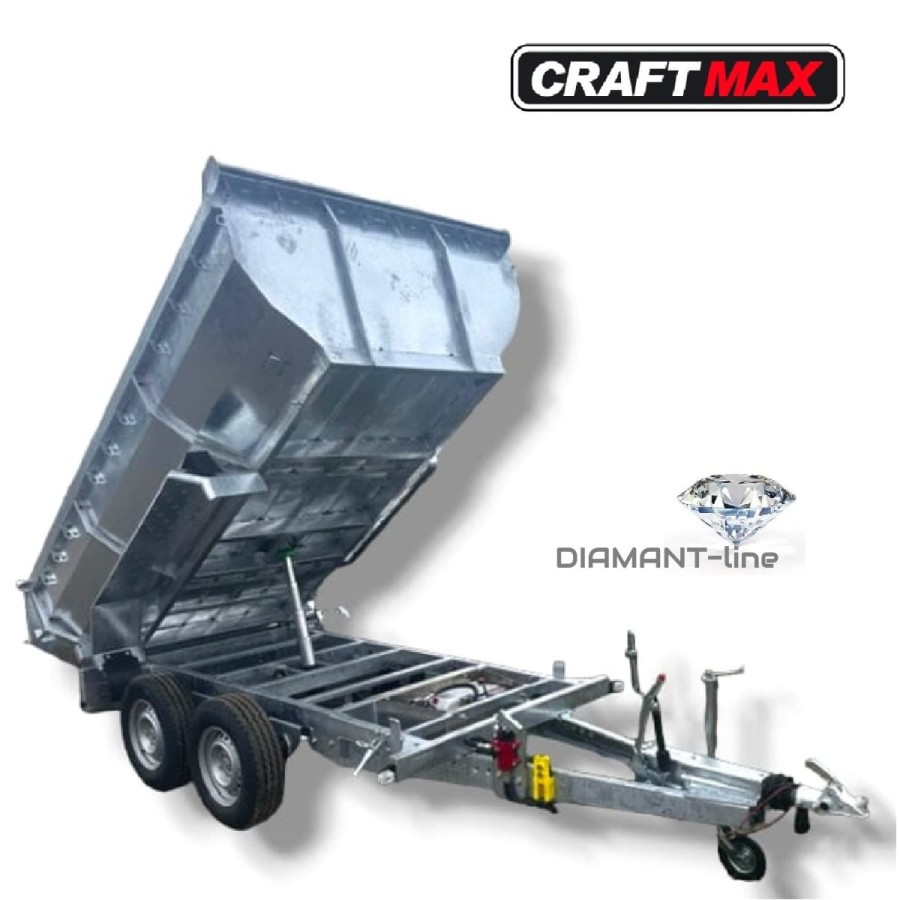 CRAFTMAX®-Stahlmuldenkipper-3500-Elektrohydraulik-3.02x1.80x0.60m-inkl.-Auffahrschienen-1