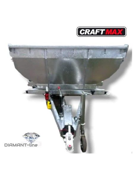 CRAFTMAX®-Stahlmuldenkipper-3500-Elektrohydraulik-3.02x1.80x0.60m-inkl.-Auffahrschienen-3