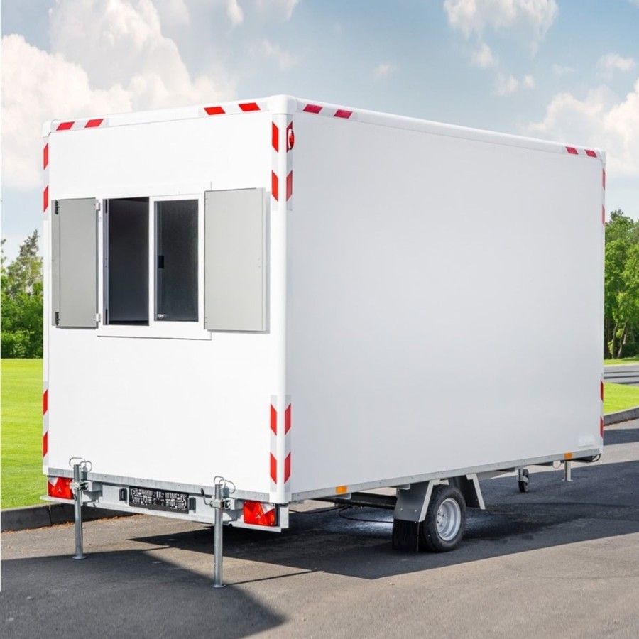 CRAFTMAX-Bauwagen-1300-Basic-Thermo-Sandwichpanele-3.70x2.10x2.30m-Fenster-Tuer-Stuetzen-3