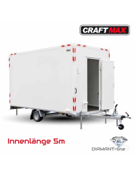 Bauwagen-1300-Diamantline-Basic-Thermo-Sandwichpanele-5.00x2.00x2.30m-Fenster-Tuer-Stuetzen