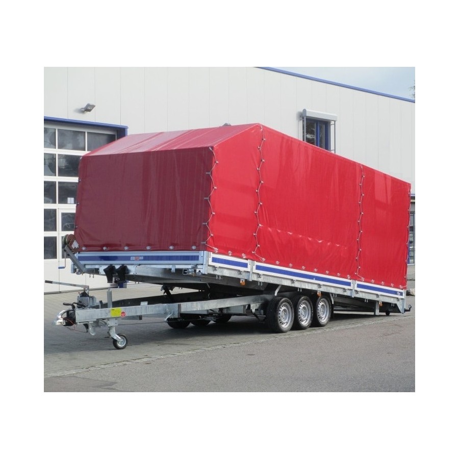 CRAFTMAX®-3500-Tridem-Fahrzeugtransporter-hydraulisch-kippbar-ALU-Bordwand-Hochplane-3