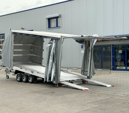 CRAFTMAX-Autotransporter-3500-Tridem-Alurahmen-kippbar-5.20x2.10x0.40m-Alupaneelboden-Seilwinde-Aluauffahrschienen-LED-Hochplane