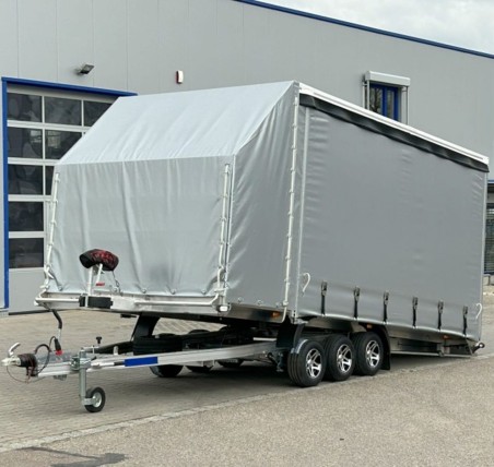 CRAFTMAX-Autotransporter-3500-Tridem-Alurahmen-kippbar-5.20x2.10x0.40m-Alupaneelboden-Seilwinde-Aluauffahrschienen-LED-Hochplane