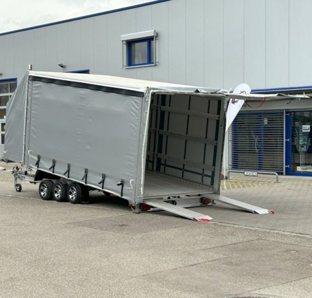 CRAFTMAX-Autotransporter-3500-Tridem-Alurahmen-kippbar-5.20x2.10x0.40m-Alupaneelboden-Seilwinde-Aluauffahrschienen-LED-Hochplane