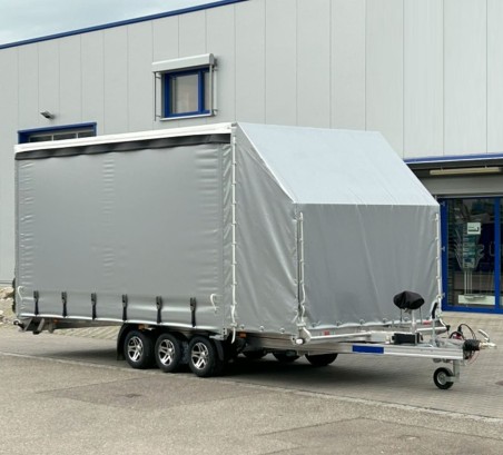 CRAFTMAX-Autotransporter-3500-Tridem-Alurahmen-kippbar-5.20x2.10x0.40m-Alupaneelboden-Seilwinde-Aluauffahrschienen-LED-Hochplane