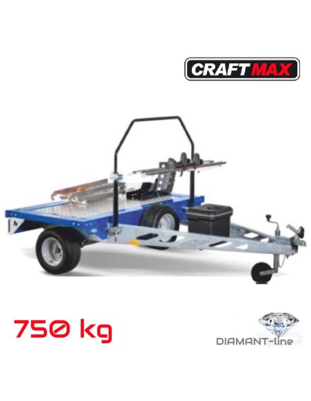 CrossCamp® 750 ALU-Motorradtransporter 2.00x1.00m mit Fahrradträger, Staubox... 100 km/h