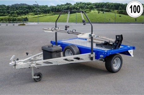 CrossCamp® 750 ALU-Motorradtransporter 2.00x1.00m mit Fahrradträger, Staubox... 100 km/h 2
