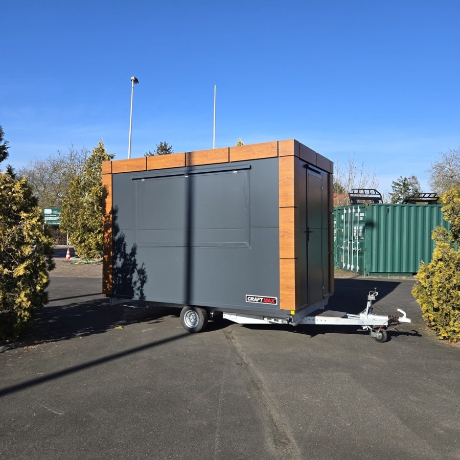 CRAFTMAX-Verkaufsanhaenger-Woody-1350-3.50x2.00x2.20m-Thermo-Sandwichpanele-mit-Holzdekor-gebremst-100kmh-2
