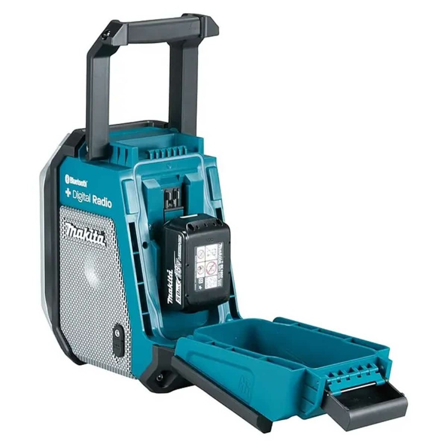 MAKITA®-LXT-18V-Akku-Baustellenradio-DMR115-DABDAB-FM-ueber-Netzteil-oder-Akku-3