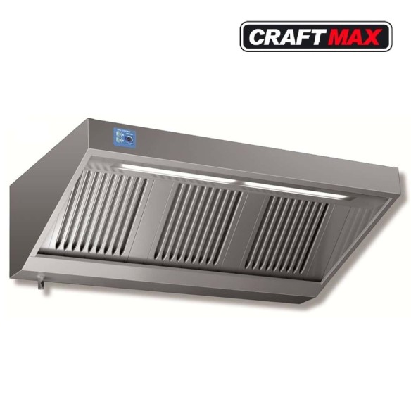 Gastro-Edelstahl-Wandhaube-300x70cm-LED-Beleuchtung-Drehzahlregler-420W-Motor-freihaengende-Abzugshaube-fuer-Imbisswagen-Gastron