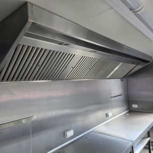 Gastro-Edelstahl-Wandhaube-300x70cm-LED-Beleuchtung-Drehzahlregler-420W-Motor-freihaengende-Abzugshaube-fuer-Imbisswagen-Gastron 2