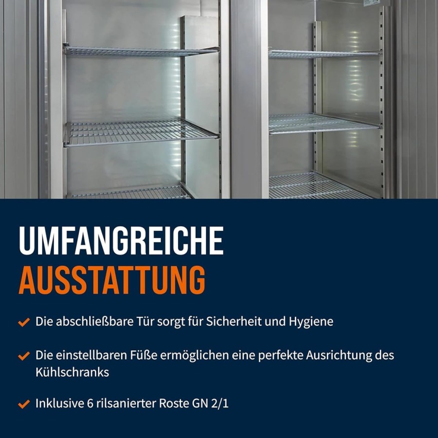 Gastro-Edelstahl-Monoblock-Gastronomie-Kuehlschrank-1350-Liter-grossvolumiger-freistehender-Gewerbekuehlschrank-Energiesparend-7