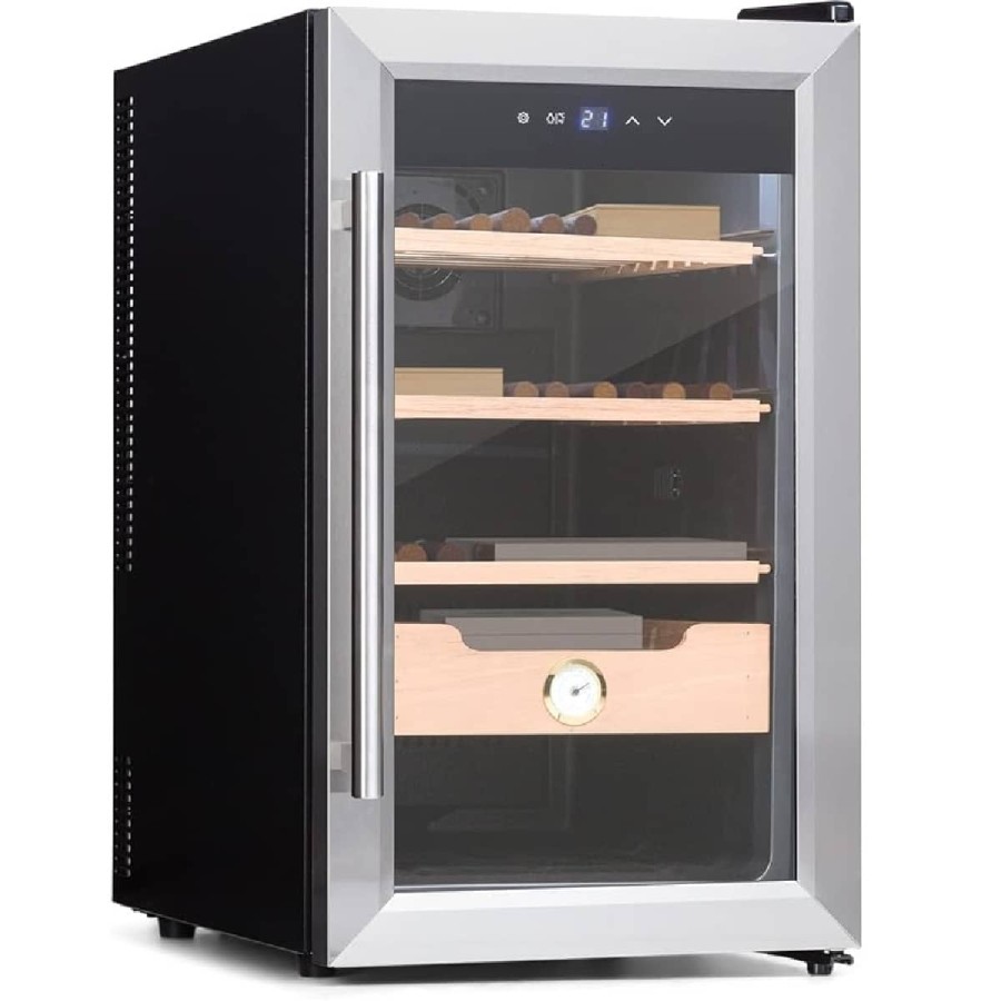 Zigarren-Humidor-thermoelektrischer-Humidor-Schrank-mit-Glastuer-Humidor-Befeuchter-mit-Einschueben-aus-Zedernholz-Hygrometer-LE
