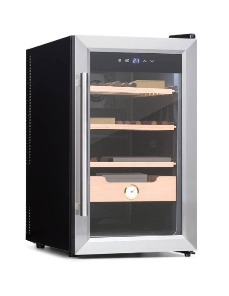 Zigarren-Humidor-thermoelektrischer-Humidor-Schrank-mit-Glastuer-Humidor-Befeuchter-mit-Einschueben-aus-Zedernholz-Hygrometer-LE