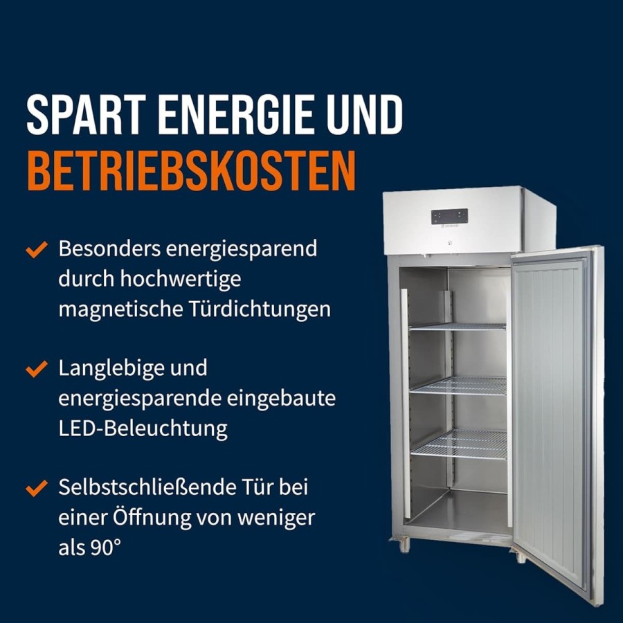 Gastro-Edelstahl-Monoblock-Gastronomie-Kuehlschrank-616-Liter-grossvolumiger-freistehender-Gewerbekuehlschrank-Energiesparend-ro