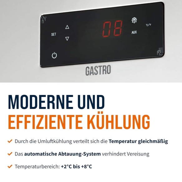 Gastro-Edelstahl-Monoblock-Gastronomie-Kuehlschrank-616-Liter-grossvolumiger-freistehender-Gewerbekuehlschrank-Energiesparend-ro