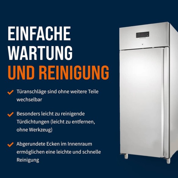 Gastro-Edelstahl-Monoblock-Gastronomie-Kuehlschrank-616-Liter-grossvolumiger-freistehender-Gewerbekuehlschrank-Energiesparend-ro