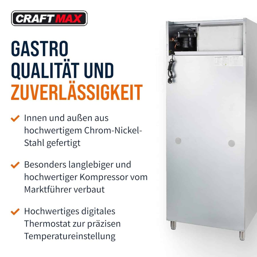 Gastro-Edelstahl-Monoblock-Gastronomie-Kuehlschrank-616-Liter-grossvolumiger-freistehender-Gewerbekuehlschrank-Energiesparend-ro